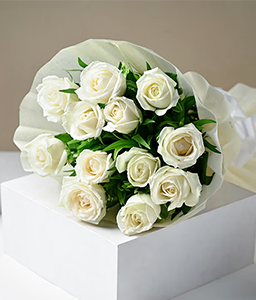 Eternity White Roses Bouquet