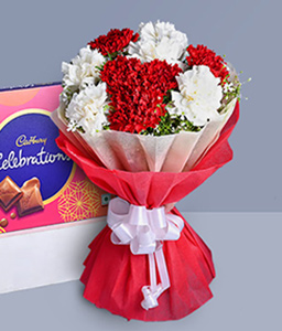 Purely Sweet – Carnations and Chocolates