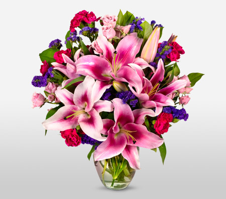 Happy Anniversary - A Pink Stargazer Lily Bouquet | Anniversary, Love ...