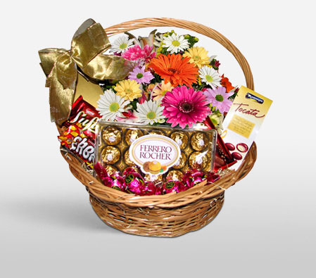 Chocolates and Flowers Basket - Send Chocolates and Flower ...