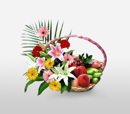 Flowers & Fruit Basket to China - Flora2000