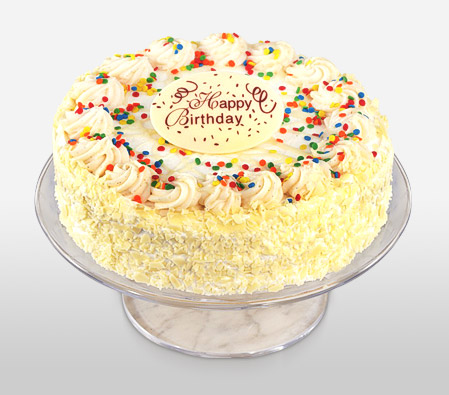 2Lbs Classic Vanilla Birthday Cake to United States - Flora2000