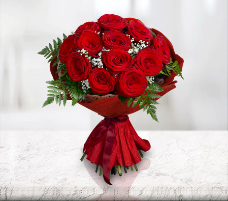 Handmade Red Ribbon Rose Bouquet by P and P Floral Designs, Etc