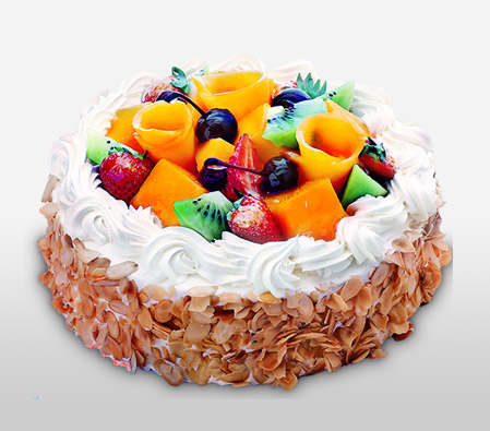 Send Heart shape fruit cake with happy birthday topper Online | Free  Delivery | Gift Jaipur