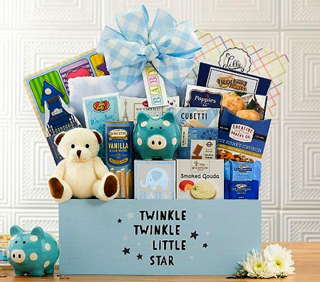 Baby Boy Gift Bag with Tissue Paper and Greeting Card for Baby Shower, New  Parents, and More - 16.5