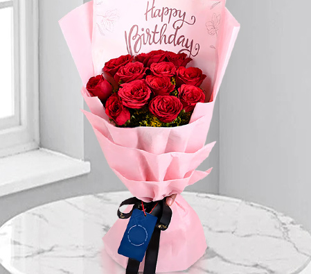 Happy Birthday Bouquet Of Roses