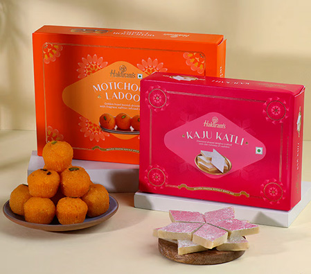 Motichoor Ladoo With Kaju Katli