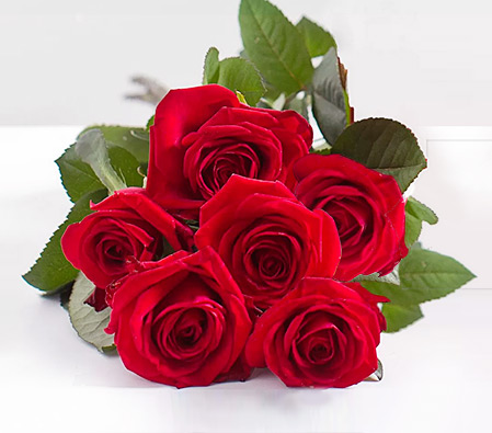Rosas Rojas - 6 Red Roses Bunch | For International Delivery to Colombia -  Flora2000